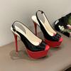 Women Sandals 2024 Summer Fish Mouth Sexy Super High Heels Open Toe Platform Sandals Gladiator Party Dress Red Wedding Shoes