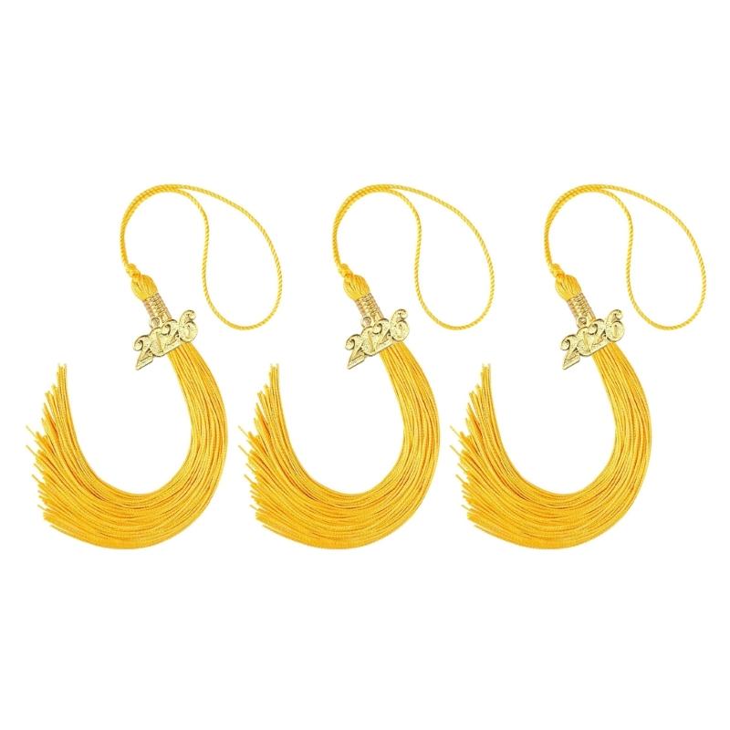 

Rayon Graduation Cap Tassels 2026 Year Mark Durable Attachment For Commencement Ceremony жёлтый