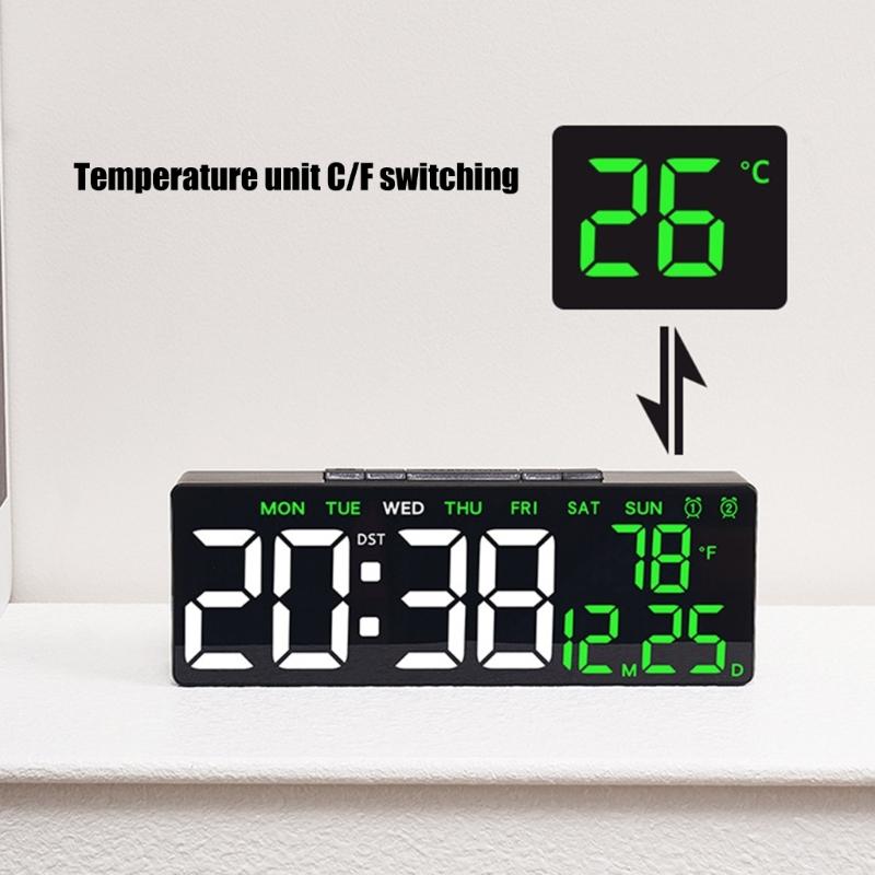 Modern LED Desk Clock With USB Charging Port And Multiple Alarm Setting Adjustable Brightness Digital Alarm Clock