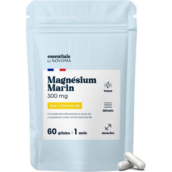 Meeres-Magnesium + Vitamin B6 1-Monats-Kur, 60 Kapseln Müdigkeit und Stress