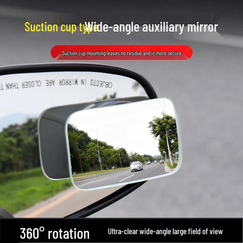 Ultra-Clear 360° Blind Spot Mirror: Motorcycle/Car Rearview, Small Round with Suction Cup.