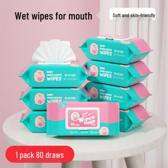 Большая упаковка детских влажных салфеток, 80 шт., для младенцев: Бережно для рук, рта и ягодиц