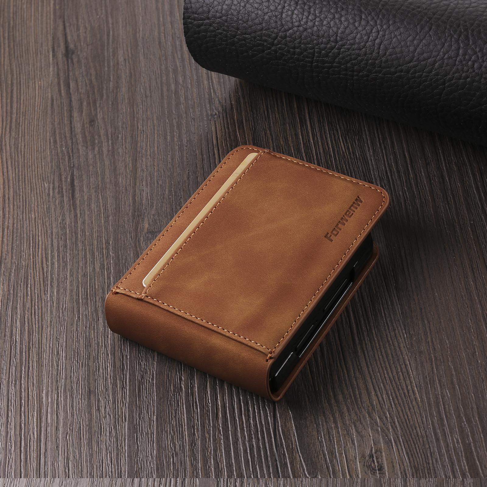 

Retro Luxury Flip Leather Phone Case For Samsung Galaxy Z Flip 7 6 5 4 3 Flip7 FE Flip6 5G Flip5 Wallet Card Slot Magnetic Cover For Galaxy Z Flip 7 коричневый