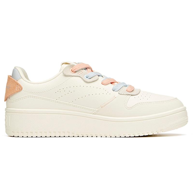 Anta Life Collection Anti-Slip Wear-Resistant Low-Top Skateboard Shoes Women's White Blue Pink Sneakers