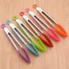 Stainless Steel Kitchen Tongs Silicone Handle BBQ Tong Non-Slip Food Tong Utensil Cooking Clip Clamp Salad Serving Baking Tool