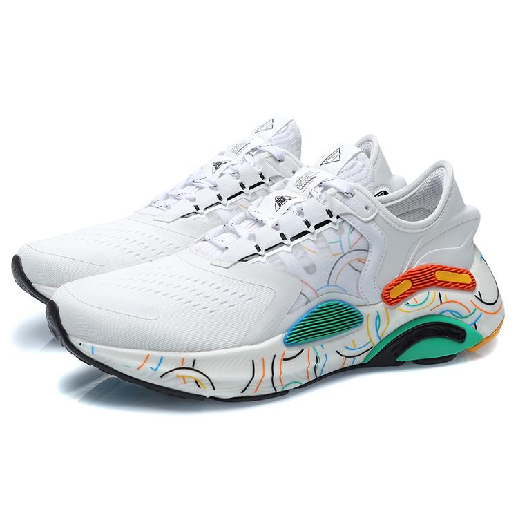 Li Ning Arashi Plus Cushioning Slip Resistant Abrasion Resistant Low top Running Shoes Unisex White Red Green ARHR143-4