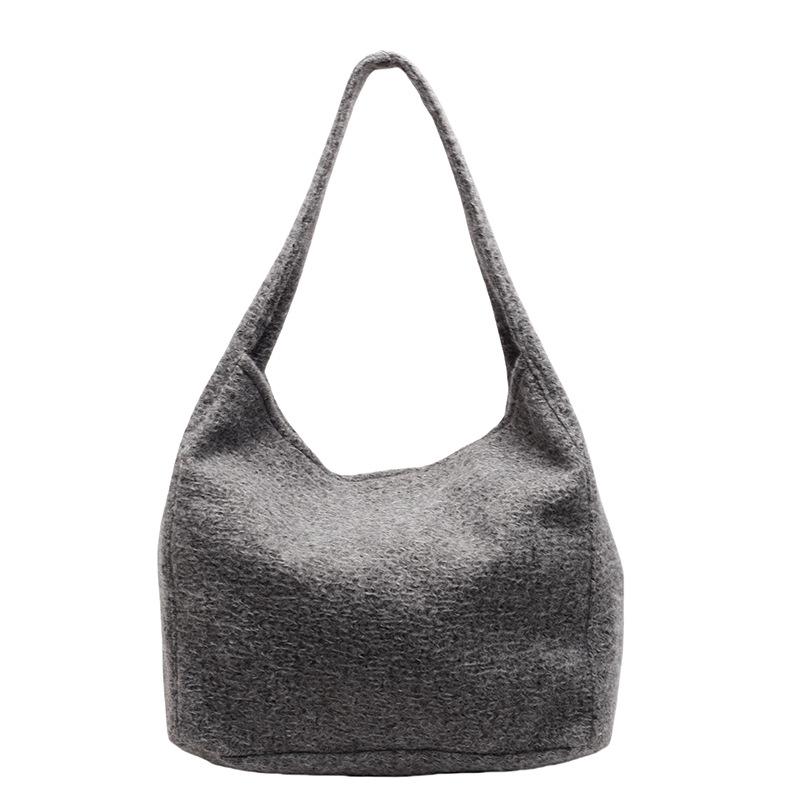 Autumn and winter new lazy wind capacity woolen bag shoulder bag women's bag simple casual fashion bag