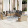 VidaXL Garden Lounge Set 11 Pcs with Beige Cushions Wicker 3217819