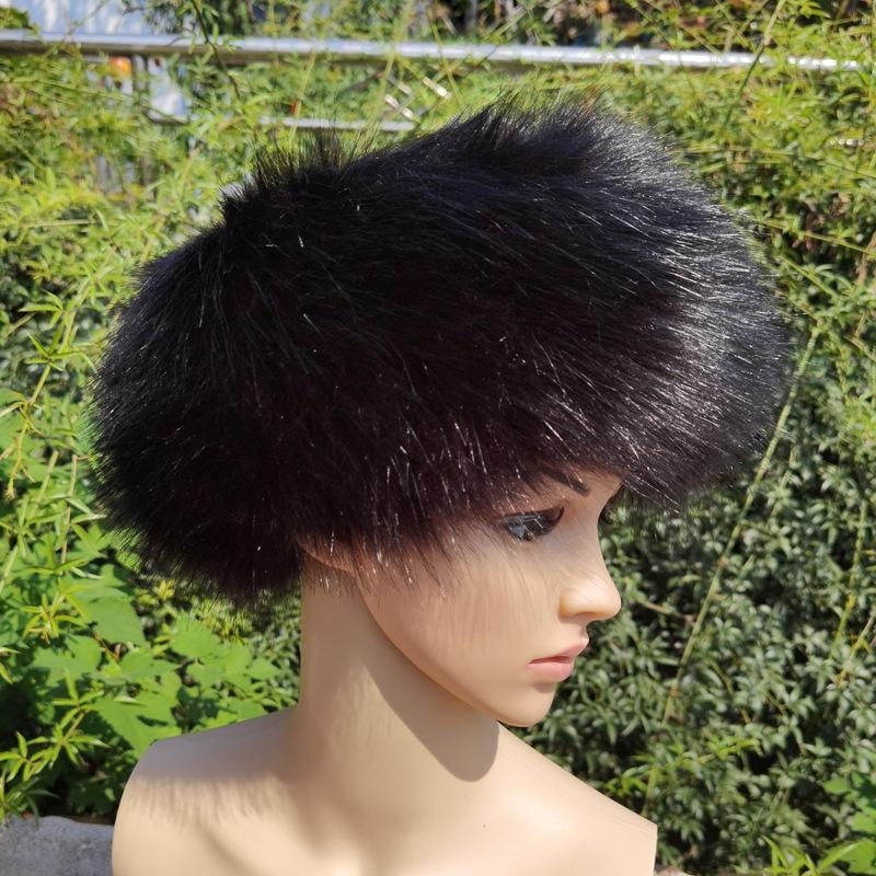 Unisex Thick Fur Dome Cap Retro Warm Flat Top Hat Outdoor Winter Accessories
