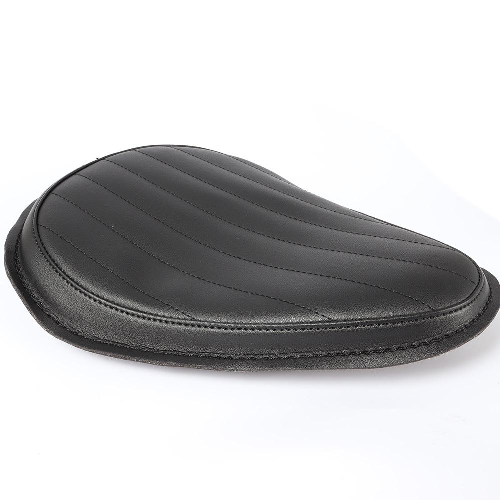 Motorcycle Roll Leather Vertical Grain Pattern Solo Seat With Bracket For Universal Motorcycle