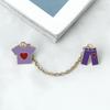 Various Custom Enamel Pins Creative Cartoon Brooch with Chain Unique Decorative Clothes Bags and Hats Accessories Gifts for Kids