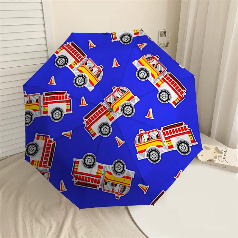 

1PC Firetrucks Traffic cones Umbrella-8-Rib Reinforced, Automatic Open, Lightweight & Durable, Fashion Accessory for Outdoor-D405