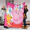 1pc Peppa Pig2 Theme Blanket - Digital Print, Polyester, Cozy for All Seasons, Perfect for Outdoor, Camping, and Travel