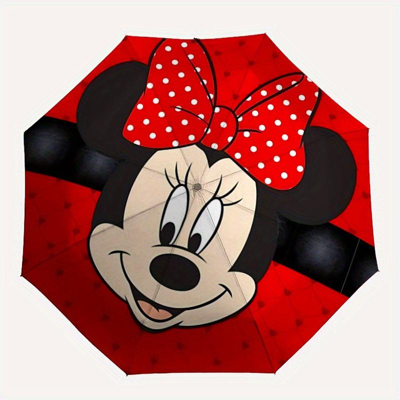 1pc Minnie Mouse 8-Rib Automatic Folding Umbrella, Portable & Foldable, Casual Outdoor Use,  Outdoor Umbrella y250726014