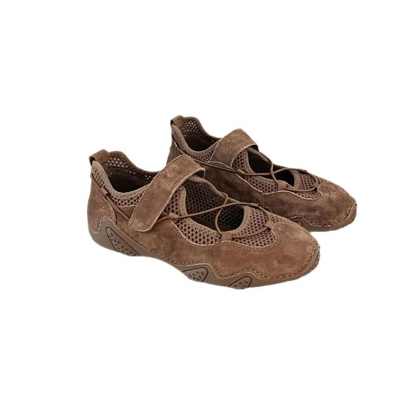 Ballet Flat Shoes Mary Jane Women's Footwear Summer New Soft Bottom Sports Shoe Versatile Flat Heel Sandals for Adult Ladies