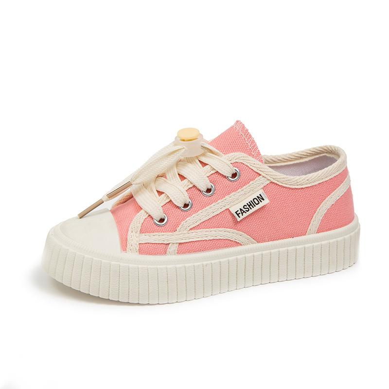 

Детская обувь больших размеров, нескользящая и износостойкая, модная, легкая, для спорта и отдыха на открытом воздухе, парусиновая обувь 37 розовый