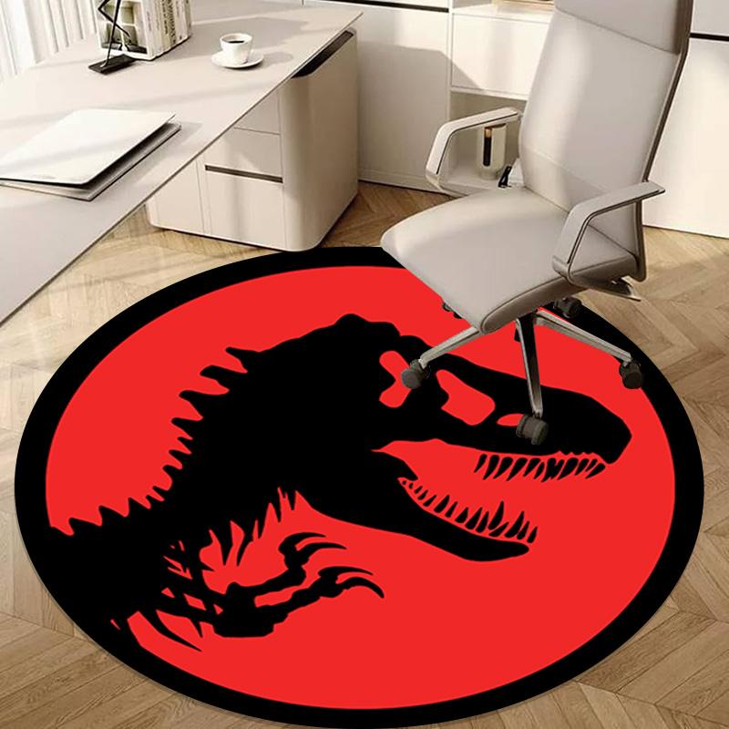 1Pc Jurassic Circular Rug - Office Decorative Carpet For Living Room Bedroom Door Mat Floor Rug Computer Chair Area Rug