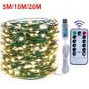LED 8 Modes Atmosphere Night Light Strip Christmas Wedding Decoration String Light Green Copper Wire Christmas Decoration Light