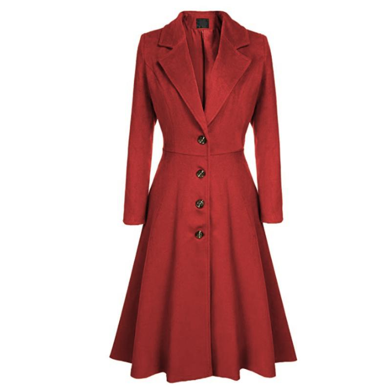 

Осенне-зимнее женское шерстяное пальто с длинными рукавами, модная повседневная ветровка, шерстяное пальто для женщин XXXL белый