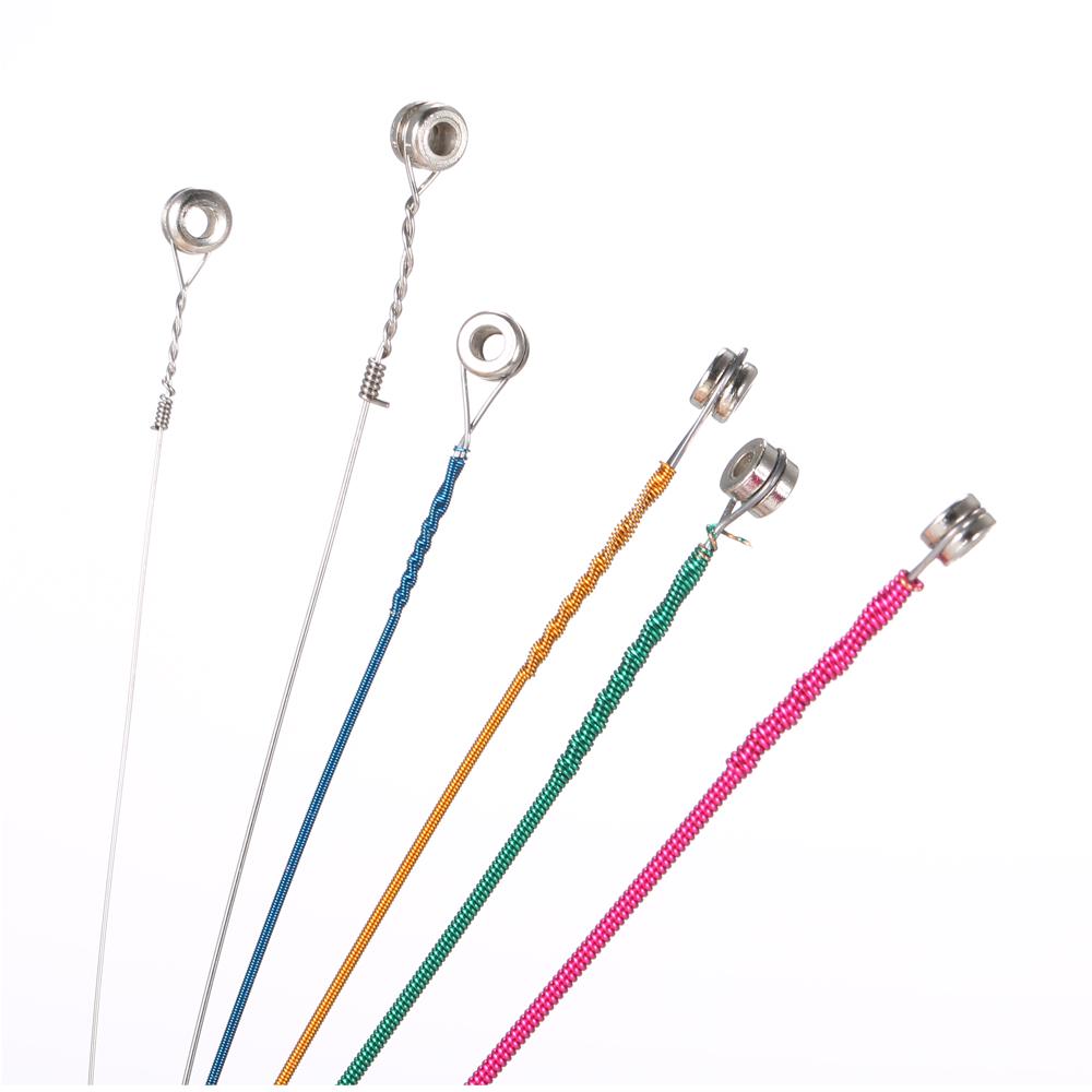 6pcs Set Rainbow Colors Colorful Acoustic Guitar Strings Musical Instruments Replacement Steel Chord Wire
