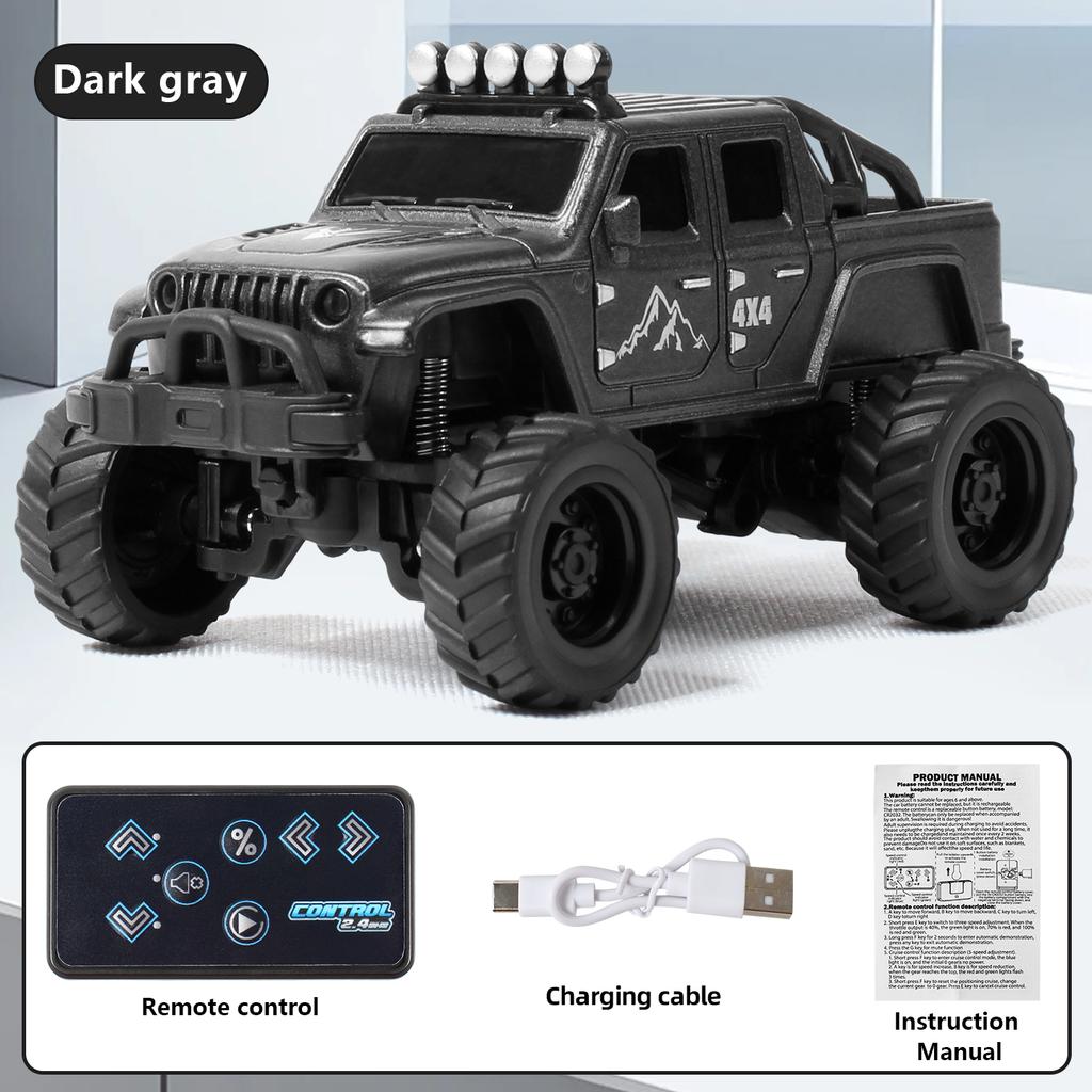 Mini Alloy RC Car 1/64 Crawler High Speed Hobby Off-Road Vehicle Model APP Control Remote Control Car Desktop Toy Car for Kids