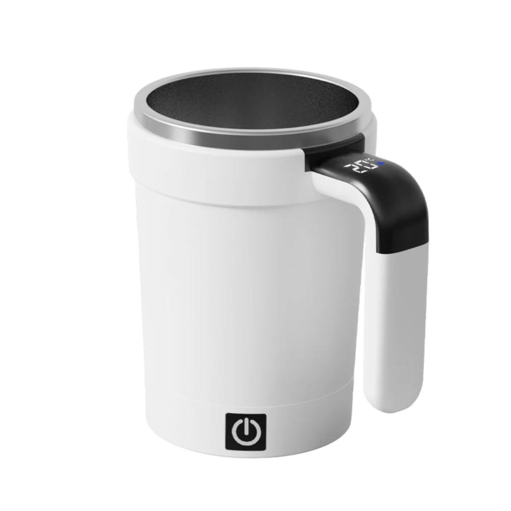 1ks Samo míchací hrnek 11,3*7,3cm Automatický míchací hrnek na kávu s displejem teploty, samo míchací hrnek Fialová/bílá/zelená