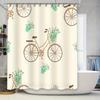 Creative Floral Bicycle Shower Curtain Home Decor for Bathroom Various Sizes Available (White)