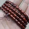 Zambia Blood Sandalwood 108-Bead Bracelet: Old Rosewood Barrel Beads Buddhist Prayer Jewelry for Men & Women.