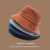 Winter corduroy bucket hat trendy versatile fashion basin hat retro candy color bucket hat