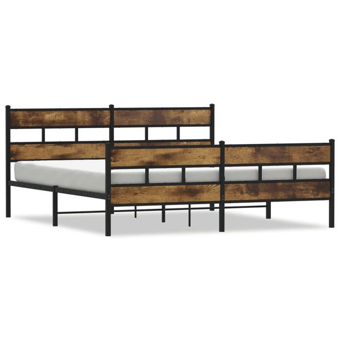 VidaXL Cadre de lit en métal sans matelas chêne fumé 200x200 cm 3308469