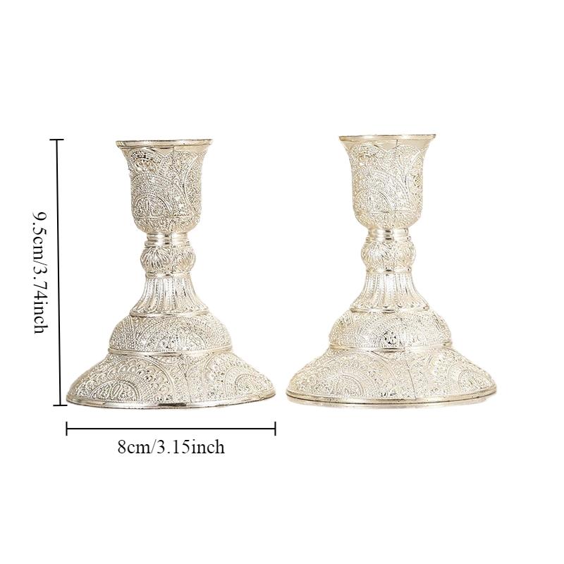 Retro Candlestick European Classical Relief Sculpture Luxury Candle Holder Home Decor Wedding Dinning Table Banquet Ornaments