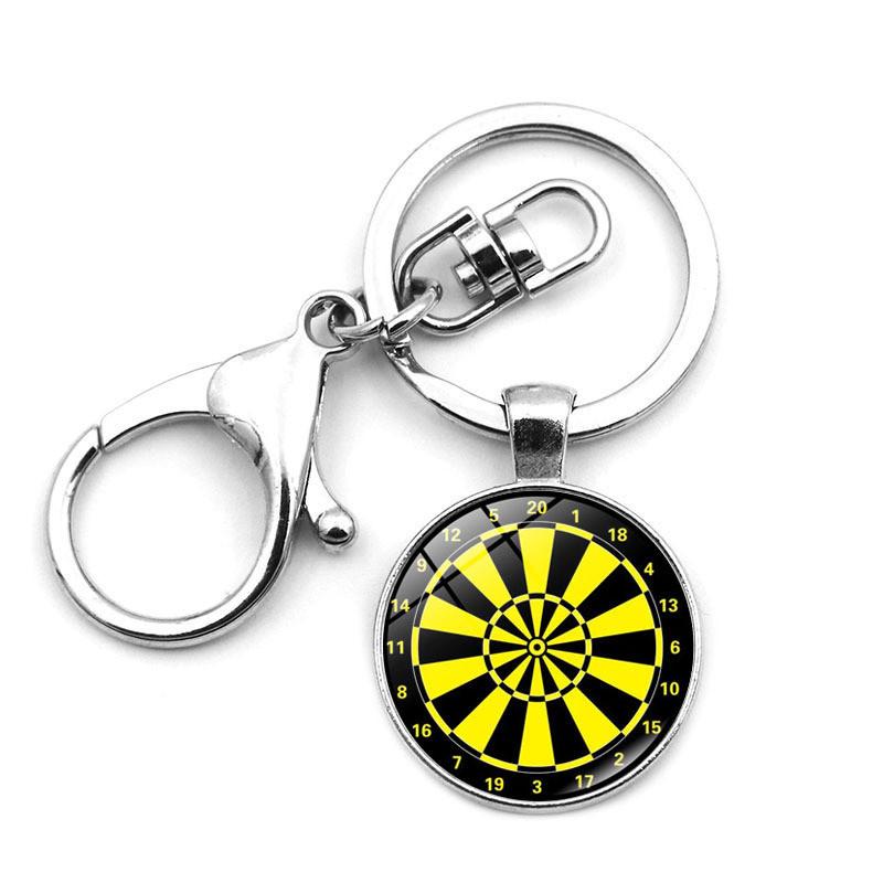 Dartboard Keychain Car Pendant Creative Gift Metal Lobster Clasp Key Ring Modern Minimalist Design