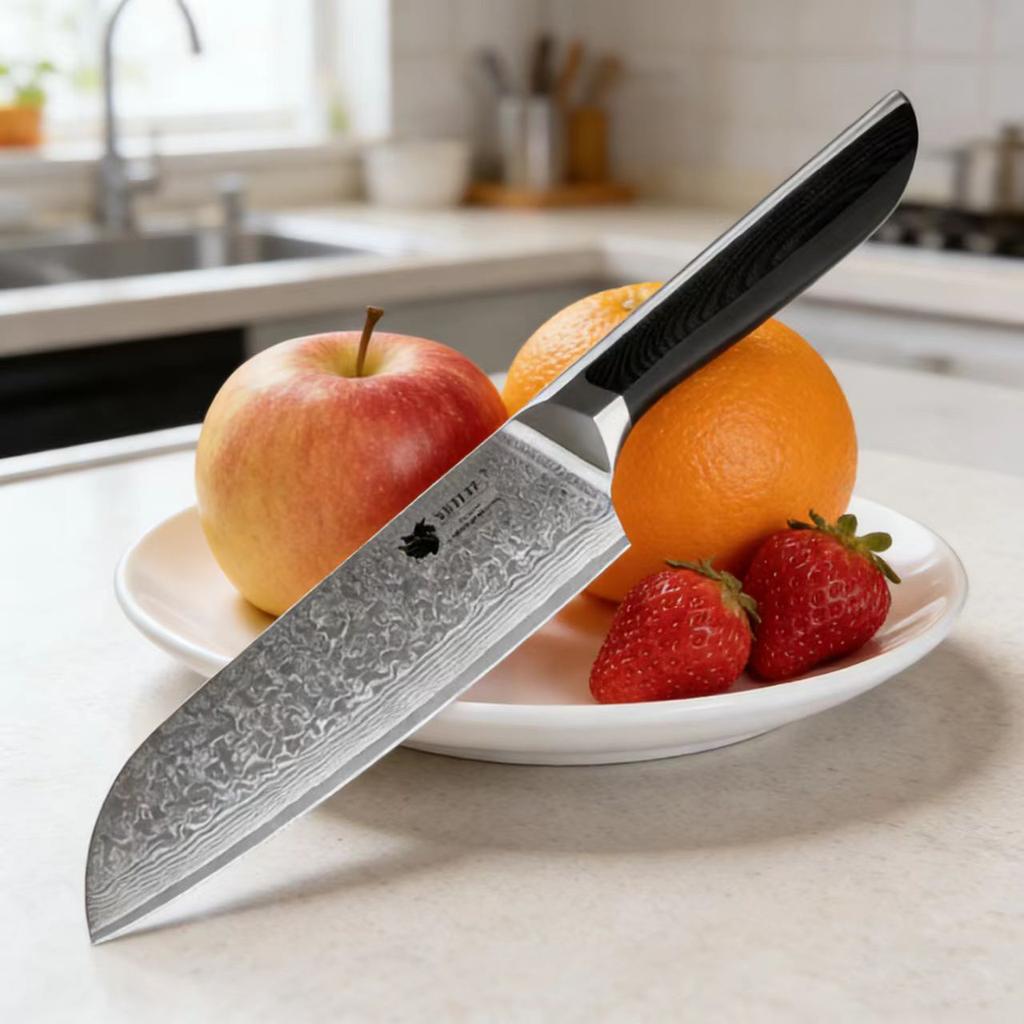 7 Inch Santoku Knife 67-layers Damascus Steel Blade G10 Handle Chef Slicing Vegetables Cleaver Meat Japanese Kitchen Knives