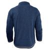 Men Casual Heathered Long Sleeve Polo Shirt with Pocket and Contrast Trim