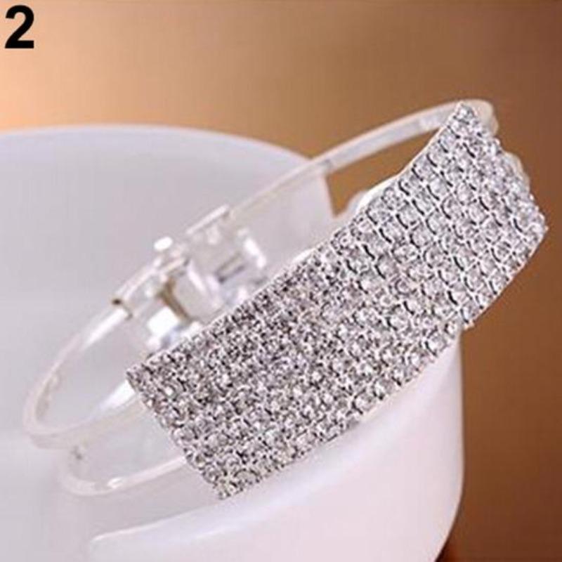 Элегантный женский браслет-браслет-манжета Bling Lady Gift 9 серебряный