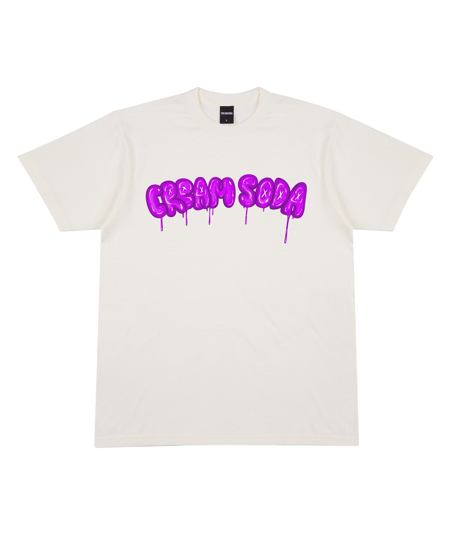 Cream Soda Lab Crsdel Balloon Logo Graphic Short Sleeve T-Shirt Ivory Purple L