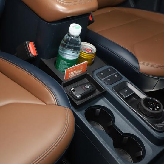 Black ABS Center Console Cup Drink Holder Storage Box For Ford Maverick