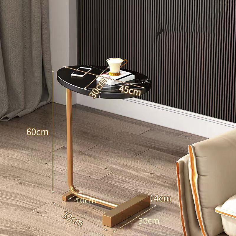 Light Luxury Metal Edge Desk Simple Coffee Living Room Bedroom Office Bedside Mobile Small Tea Side Table Home Decorations
