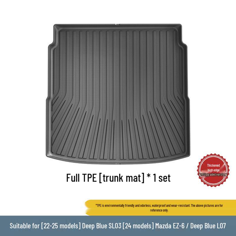 Deep Blue L07 Custom-Fit Car Floor & Trunk Mats - Dirt-Resistant, Eco-Friendly TPE, All-Weather, Set of 24
