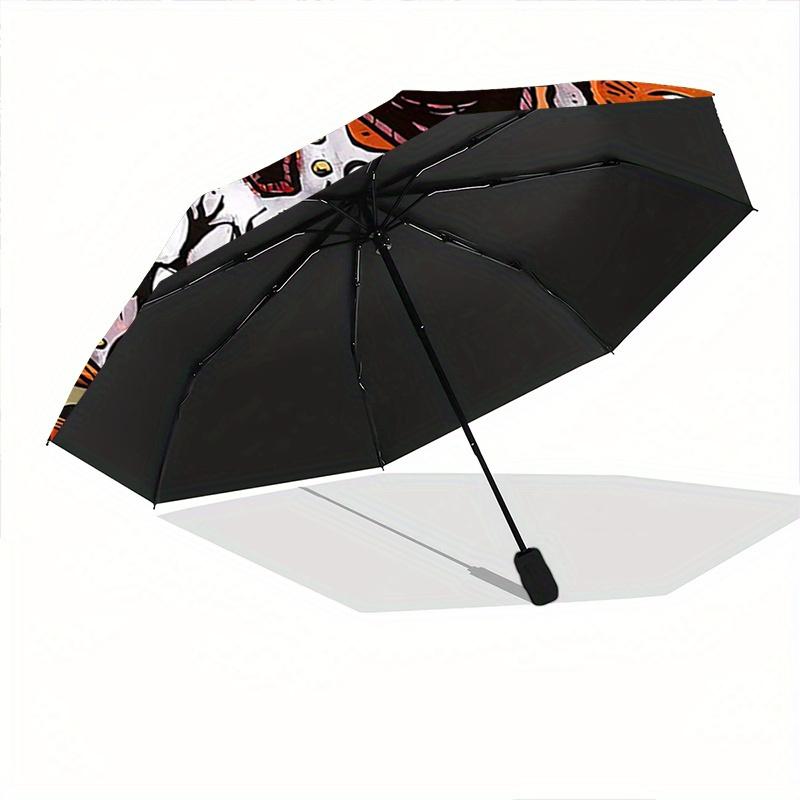 1pc Day of the Dogs Fully Automatic Folding Portable Umbrella, 8 Iron Frames, Three-Fold Design, Suitable for All Seasons, Suitable for Outdoor Use.Y0