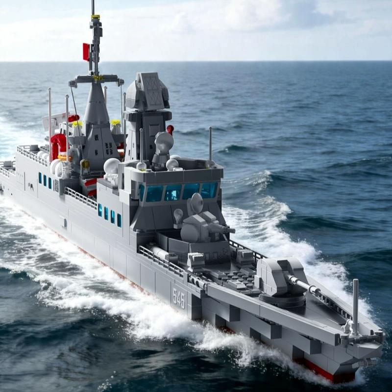 054B Frigate Building Blocks, Military Collection Assembled Model Ornaments, Aircraft Carrier Figures, Boy Toys Gifts