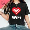 Love Is Shared WiFi Tshirt Valentines Day Gift Tshirt Fun WiFi Sharing Tshirt Unisexs and WoUnisexs Pure Cotton Tshirts
