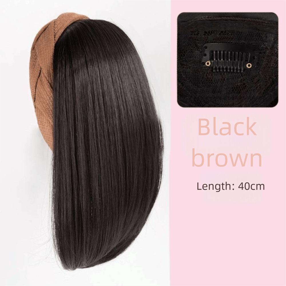 New Hair Extension Synthetic Headband Natural Replacement Wig Clip Straight Hair Hair Band Women