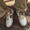 Minority Low-top Vulcanized Men's Shoes Walking Lace-up Color Matching Thick Sole Simple Trend Leisure Sports Shoes Men's Shoes