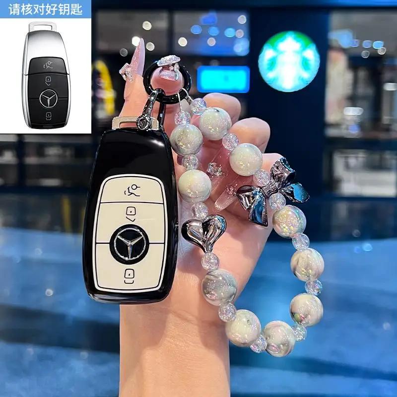TGM3   Female Key Case for Mercedes Benz CLS CLA GL R SLK AMG A B C S Class 3 Button Remote Car Key Cover Holder Keychain Accessories
