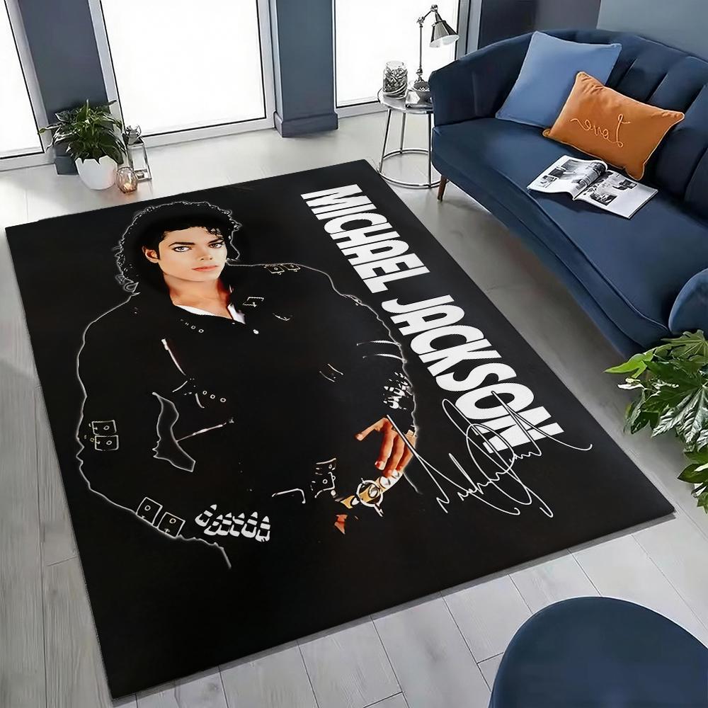 Michael Jackson Portrait Signature Printed Rug Absorbent Nonslip Carpet For Hallway Balcony Study Home Party Decor Halloween Gift