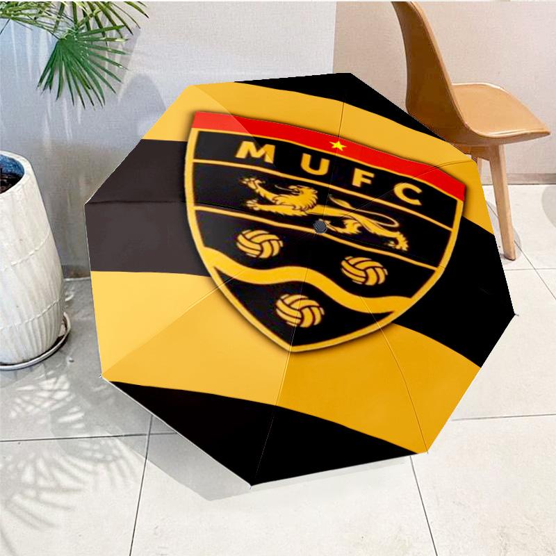 Football Crest Printed Automatic Umbrella, 8-Frame for Travel, camping, Casual Umbrella, Essential Gift for for family and friends