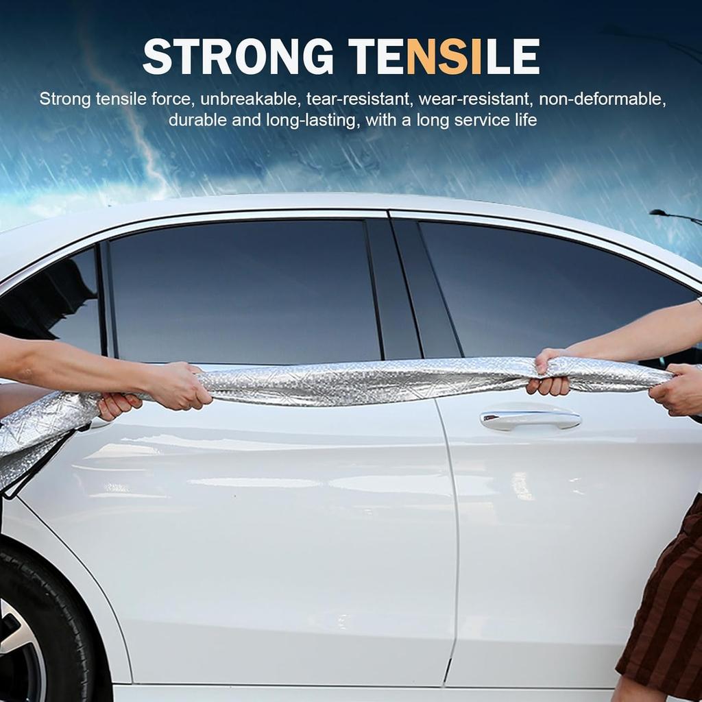 UGSHY Car Half Car Cover Sunshade, Windshield Hood Front Window All-Season Protection Waterproof Dustproof Frostproof Car Cloth, Outdoor Foldable