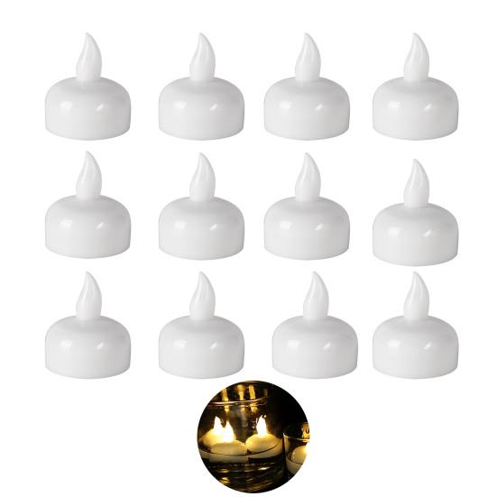 

12 шт./компл. беспламенная свеча с плавающей батареей, многоцветная бездымная чайная свеча для дома