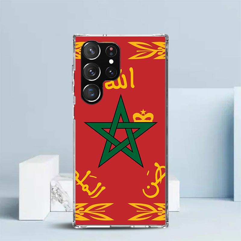 Morocco Flag Phone Case For Samsung Galaxy S24 S25 Edge S26 Ultra S22 S23 Plus S21 + S20 FE Soft TPU Back Cover Galaxy S22 S23 S